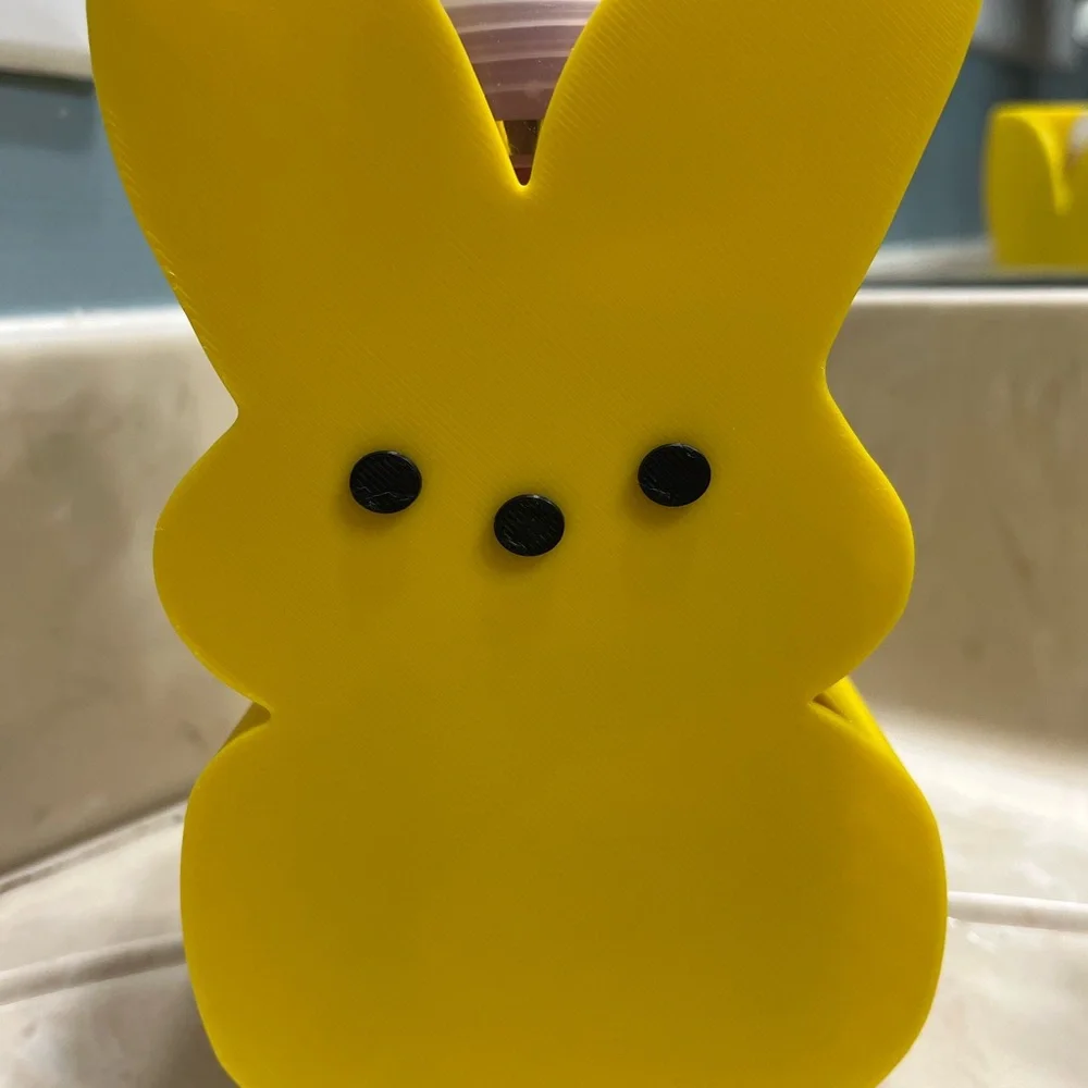 Yellow Bunny Soap Dispenser Holder - Cute Bath Accessory